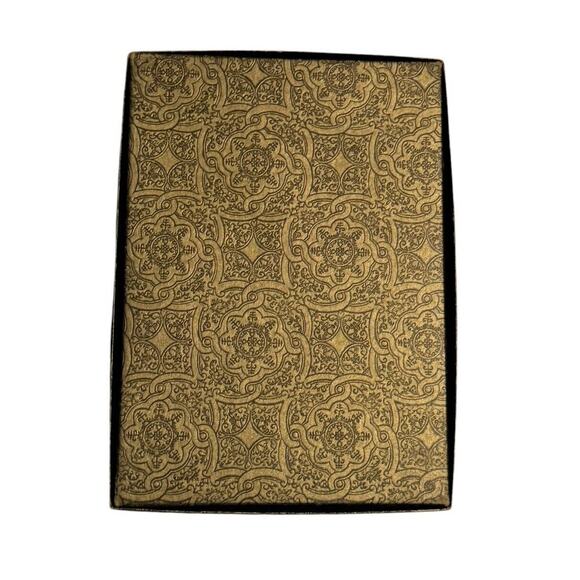 Gold Foil VTG Embossed Pattern Gift Wrap Box Christmas Holiday Birthday READ - Picture 2 of 9